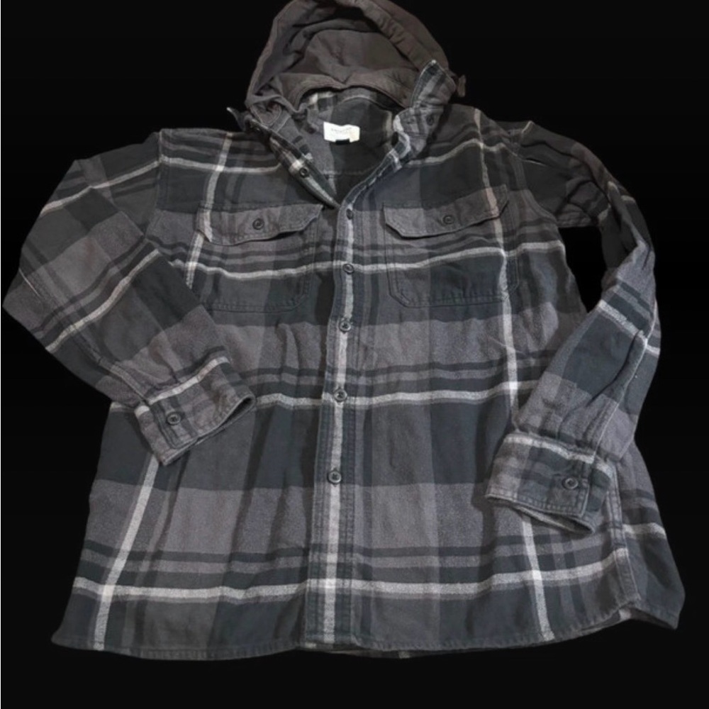 American Eagle hooded flannel shirt